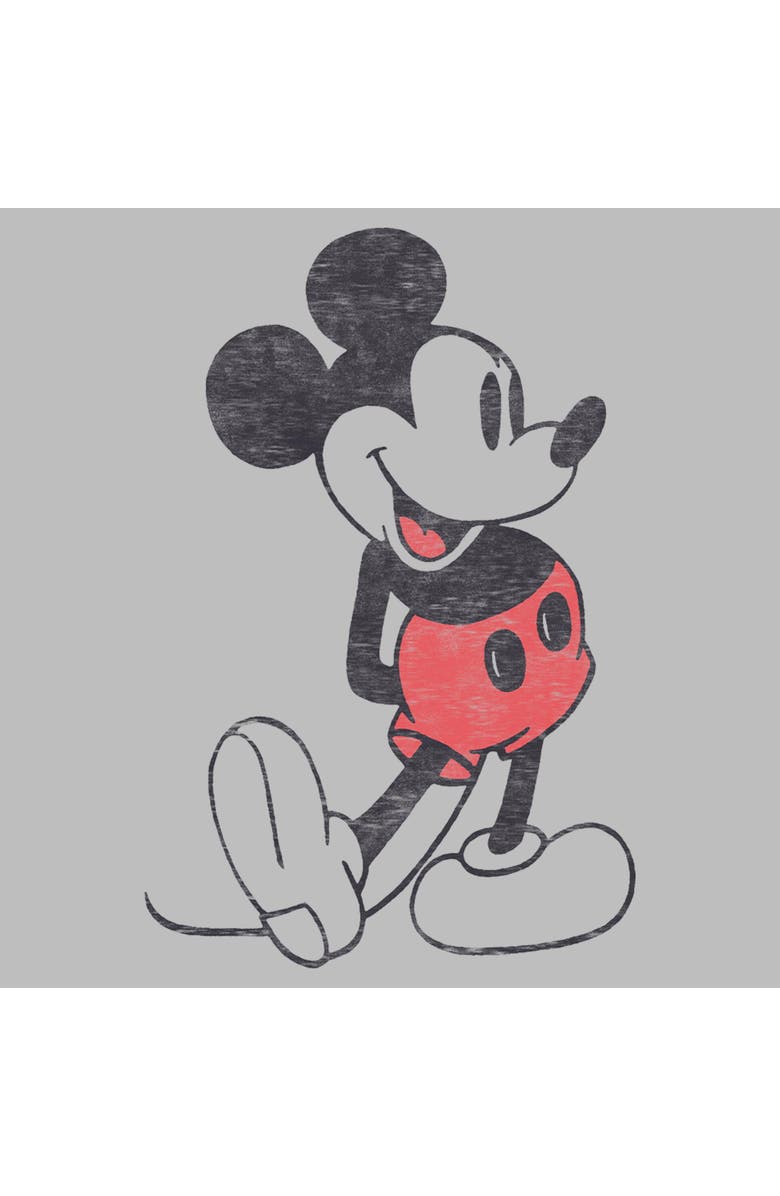Mickey & Friends Men's Mickey & Friends Distressed Mickey Mouse Pose Graphic T-Shirt, Alternate, color, Athletic Heather