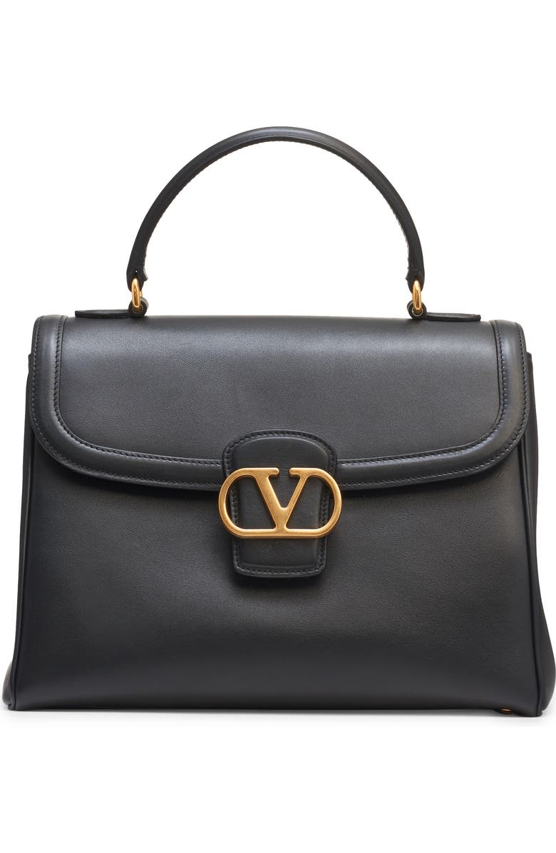 Valentino Garavani Large 9TO5 Leather Top Handle Bag, Main, color, Nero