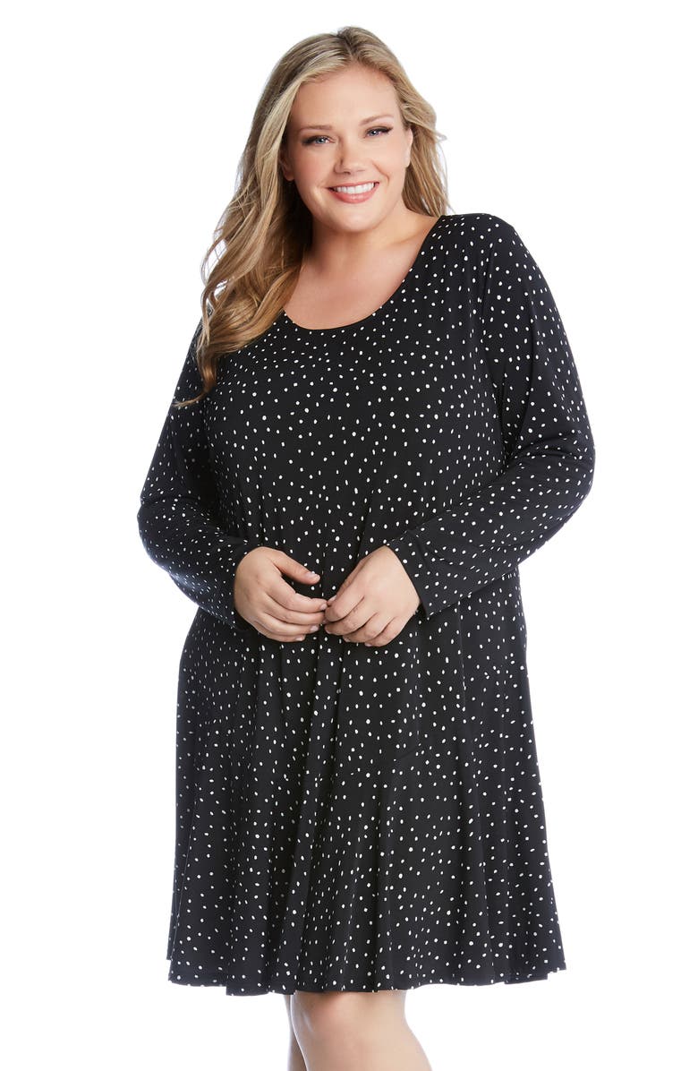 Karen Kane Dakota Dot Jersey A-Line Dress, Alternate, color, 