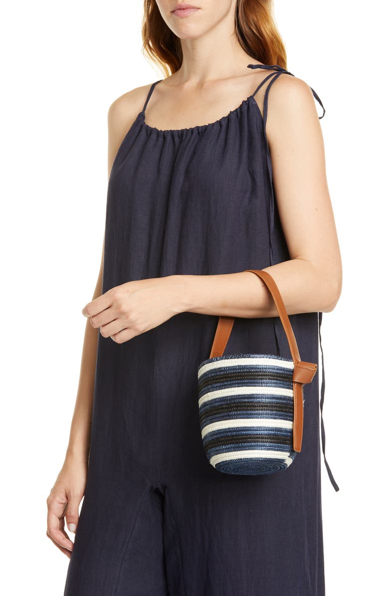 La Ligne x Cesta US Navy Lunch Pail Straw Handbag, Alternate, color,