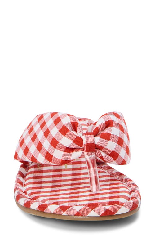 Beach By Matisse Gidget Red Gingham Flat Thong Sandals In Red Gingham