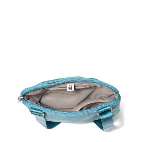 Baggallini Coastal Flip Lock Mini Crossbody In Seaside Blue