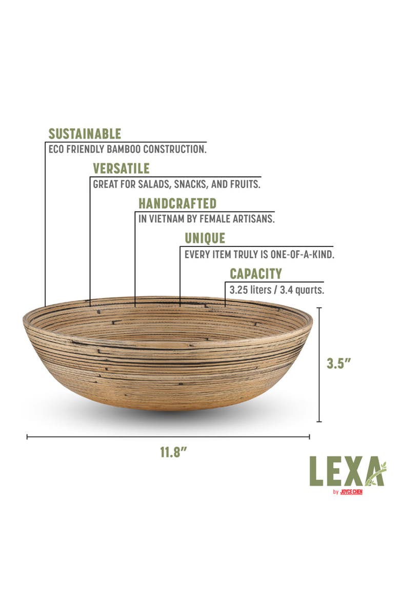 Lexa Salad Bowl, 12 Inch, Alternate, color, Black