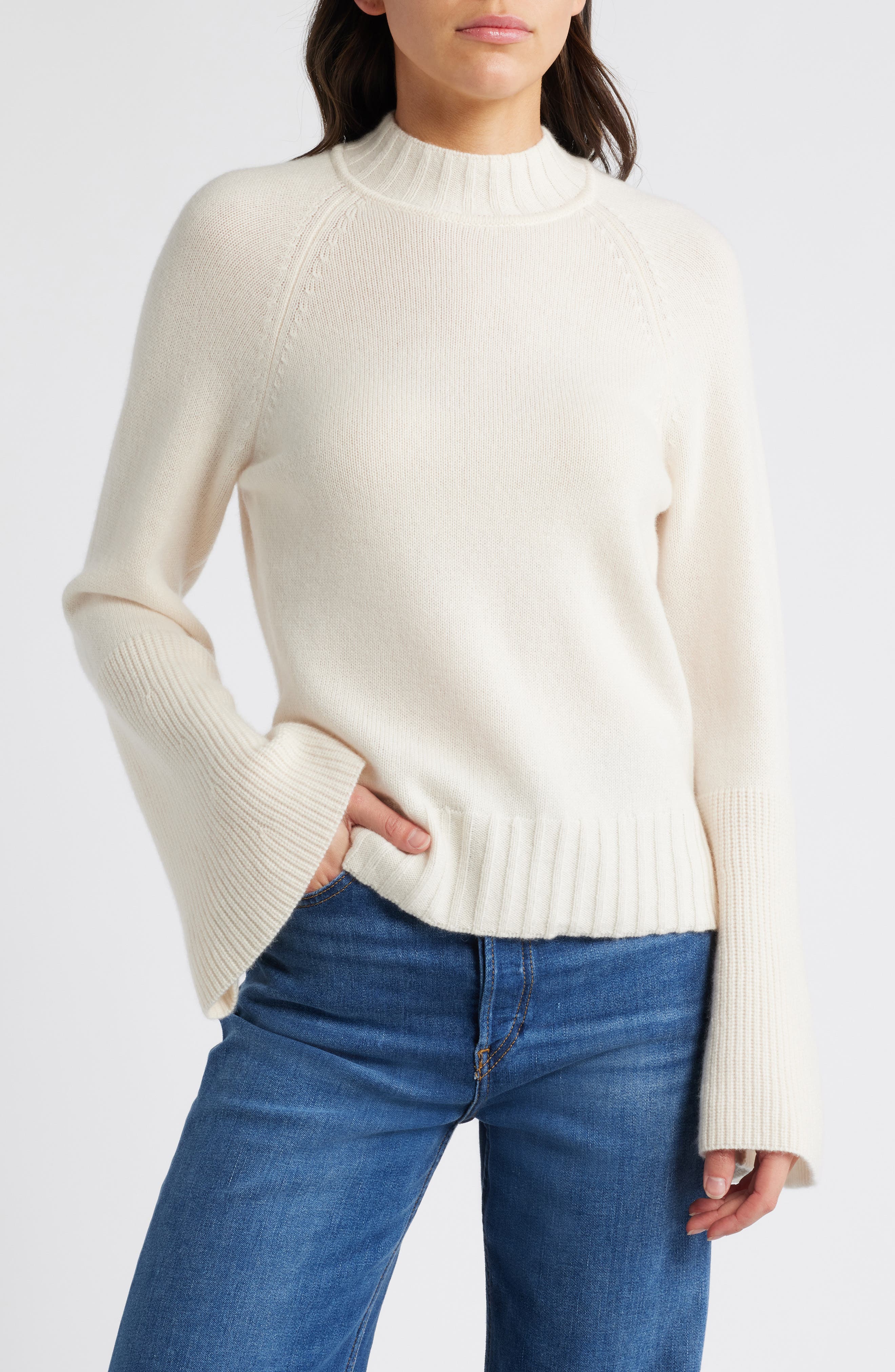 PAIGE Laurel Recycled Cashmere & Cashmere Bell Sleeve Sweater