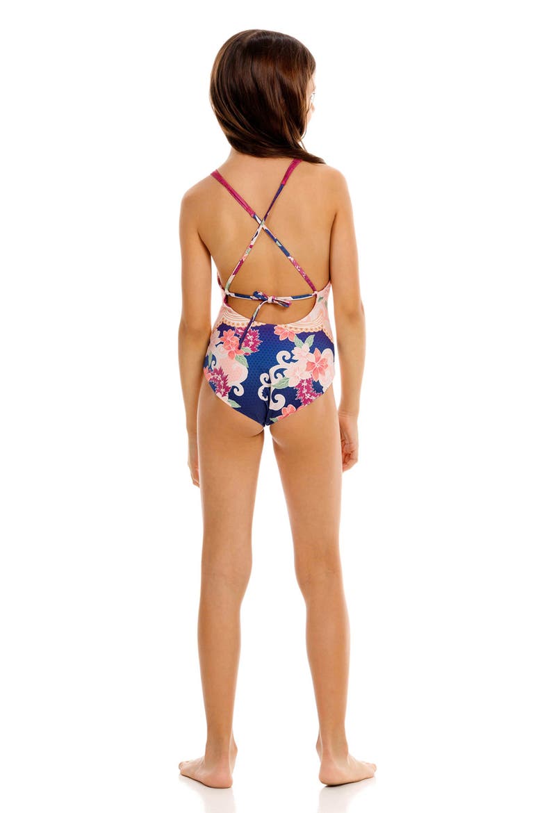 Kids' Amina Thamar Reversible One-Piece Swimsuit, Alternate, color, BLUE