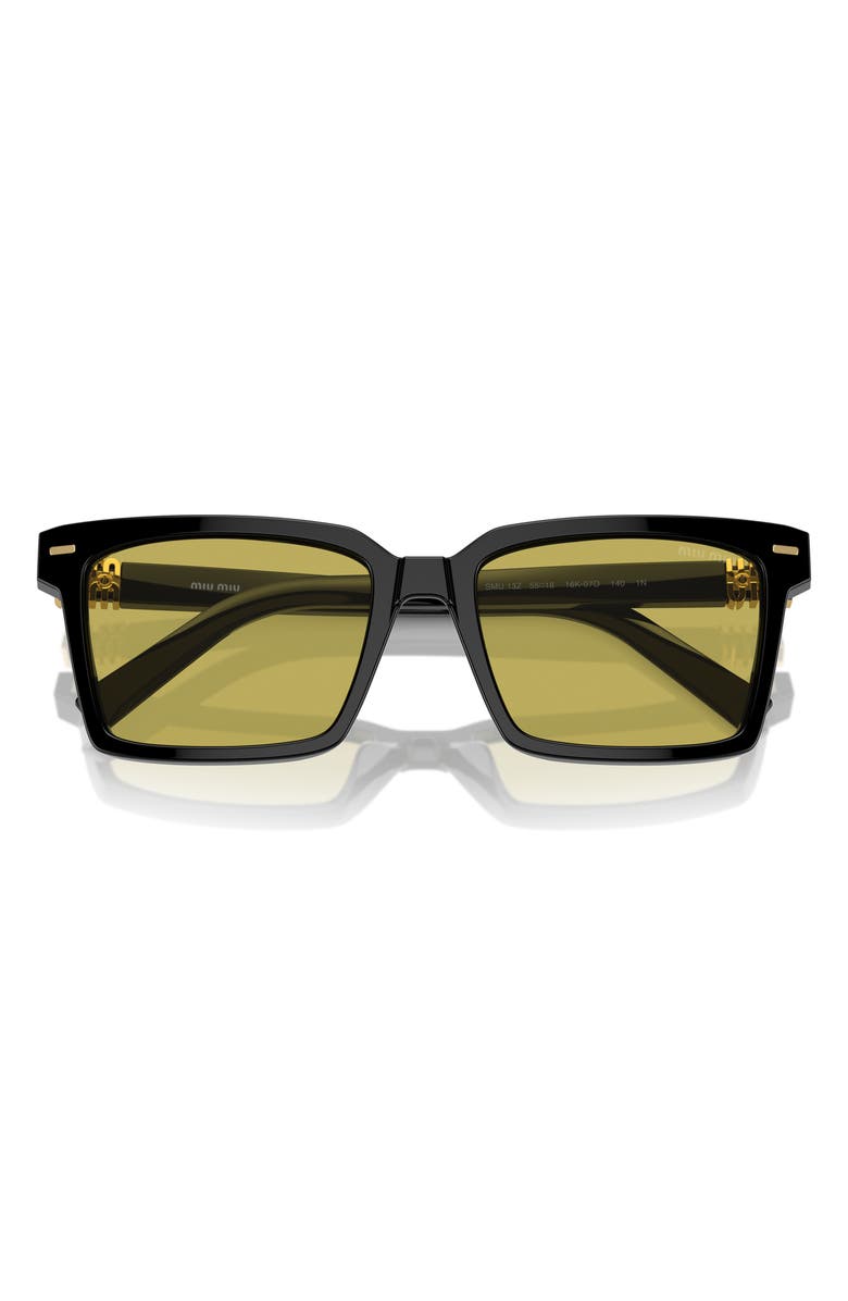 Miu Miu 55mm Rectangular Sunglasses, Main, color, 