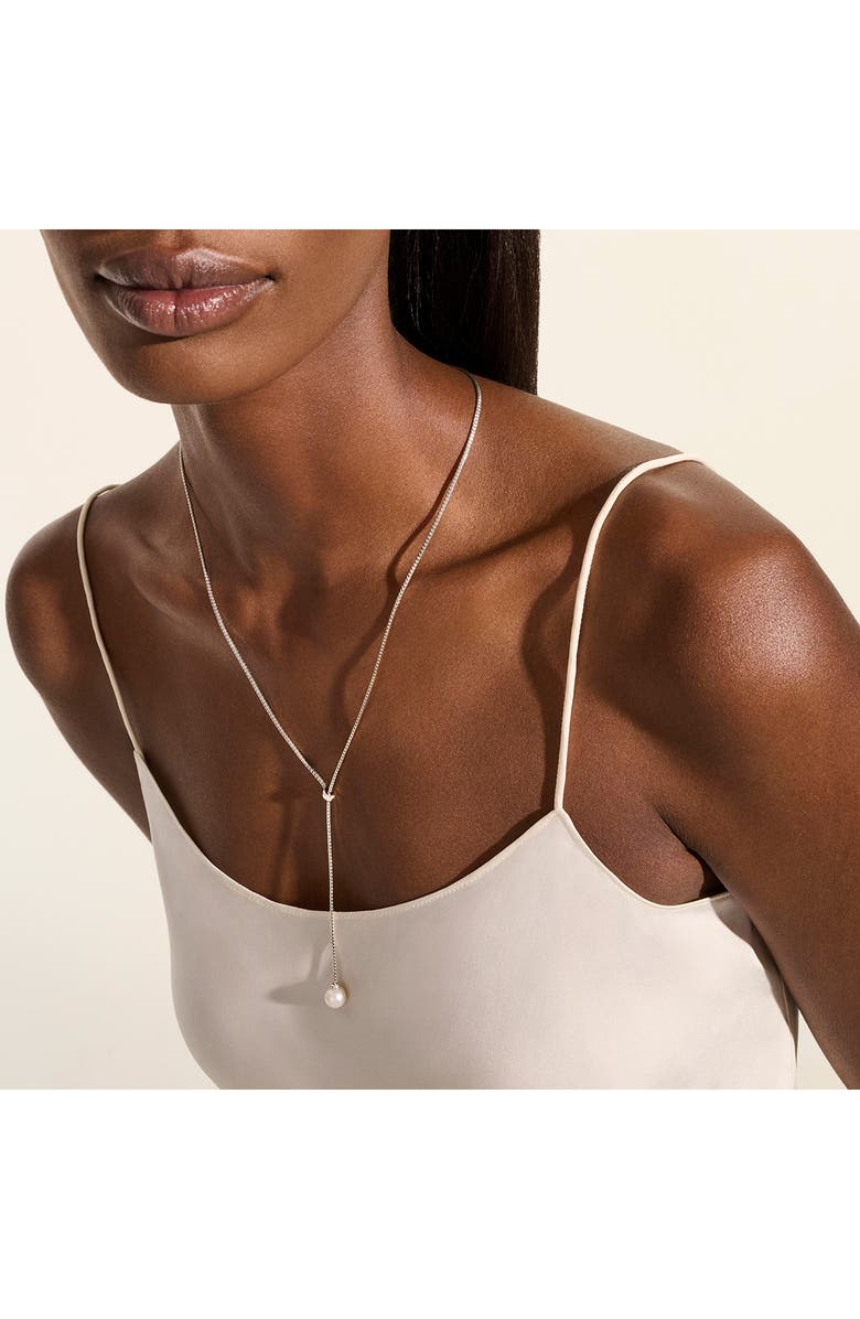 John Hardy JH Essentials Pearl Lariat Necklace, 1.8mm, Alternate, color, Silver