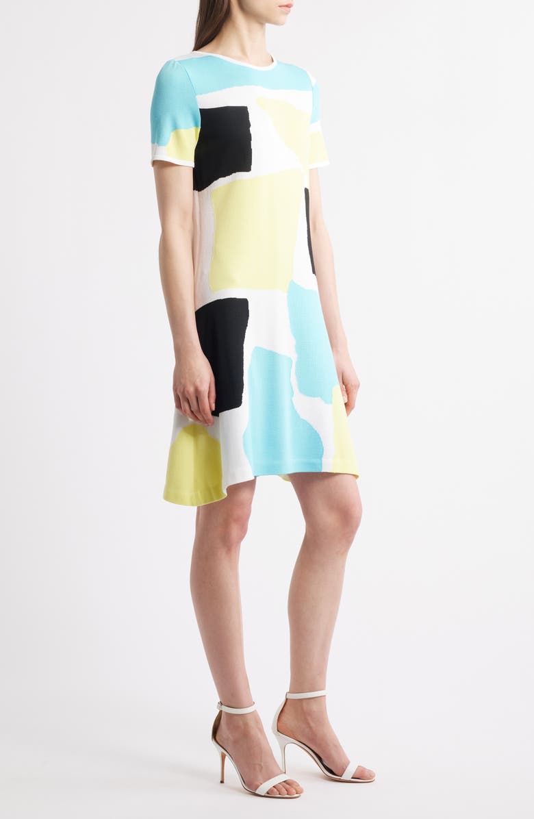 Ming Wang Abstract Colorblock A-Line Sweater Dress, Alternate, color, 