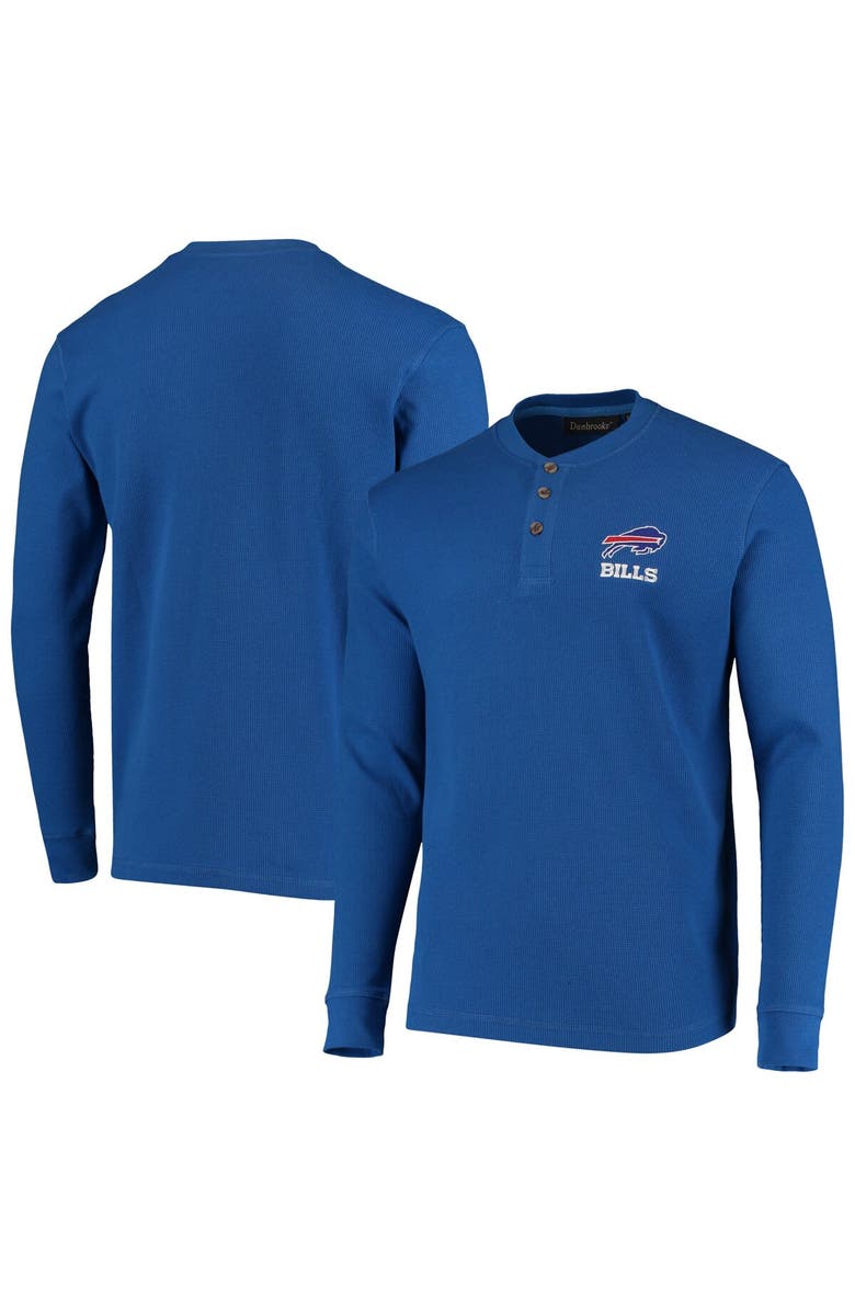 DUNBROOKE Men's Dunbrooke Royal Buffalo Bills Logo Maverick Thermal Henley Long Sleeve T-Shirt, Main, color, 