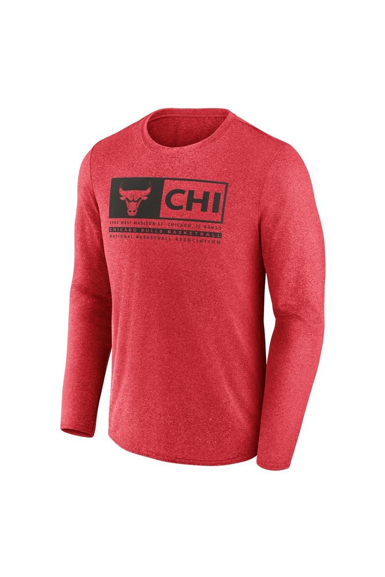 Men's Fanatics Branded Heather Red Chicago Bulls Three-Point Play T-Shirt, Alternate, color, Heather Red