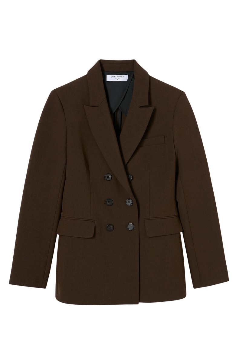 M.M.LaFleur Kati Luxe Flex Suiting Double-Breasted Blazer, Alternate, color, Chocolate Torte Melange