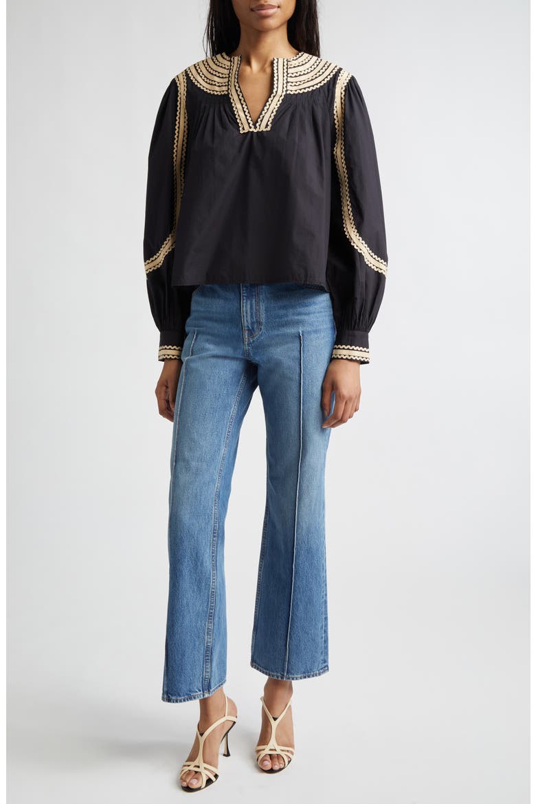 Laurenza Long Sleeve Top, Alternate, color, NOIR