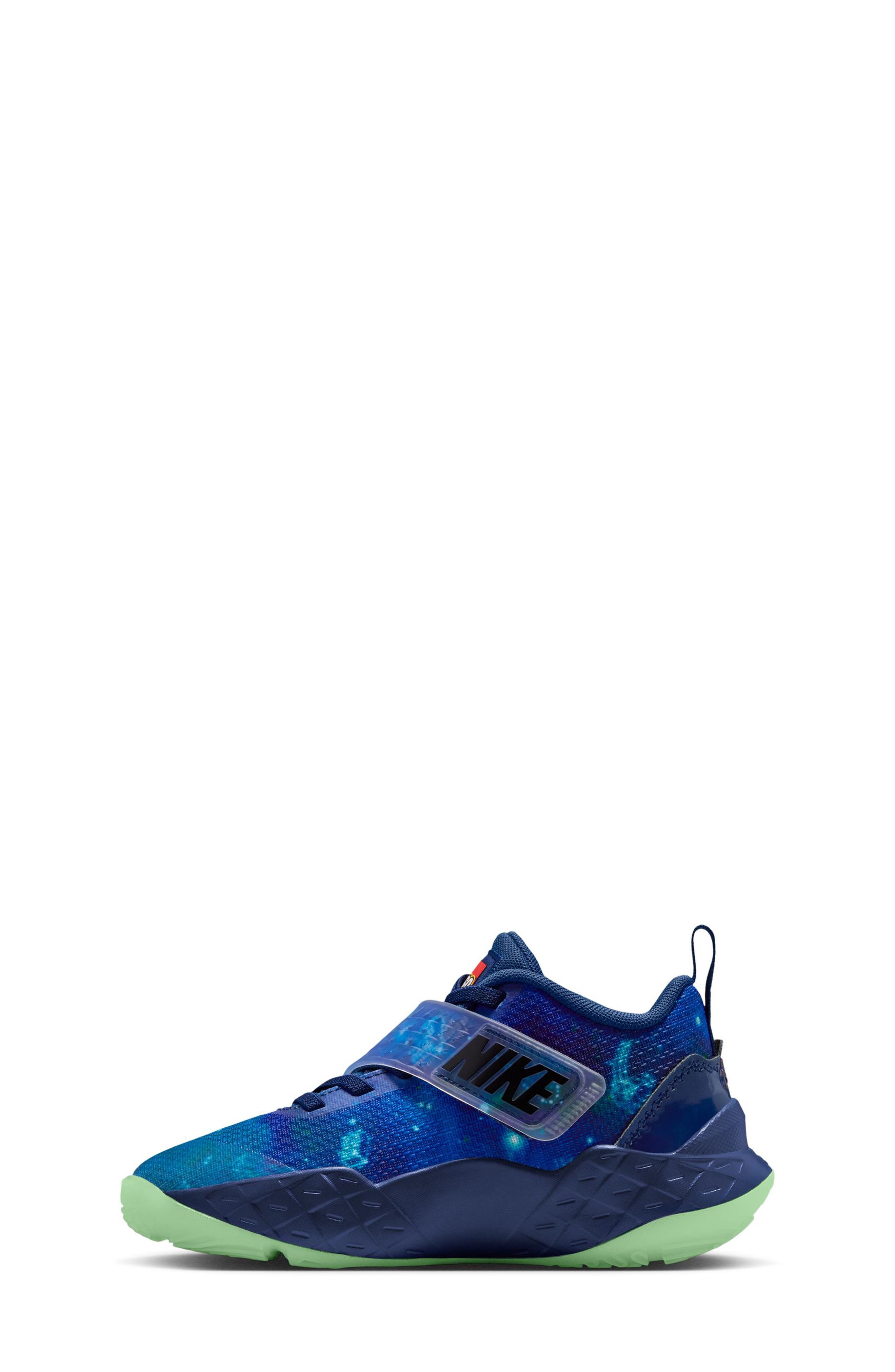 Nike Kids' x Lego Team Hustle Sneaker, Alternate, color, Brave Blue/ Black
