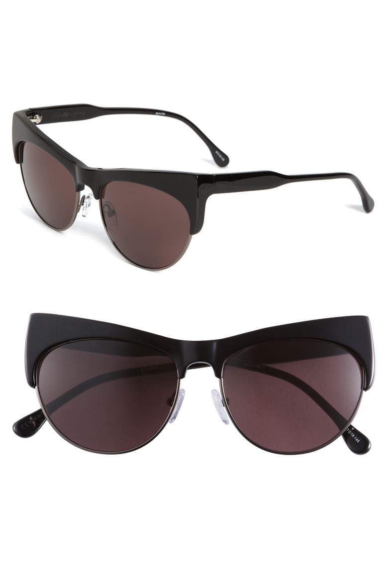 'Monroe' Sunglasses, Main, color, BLACK