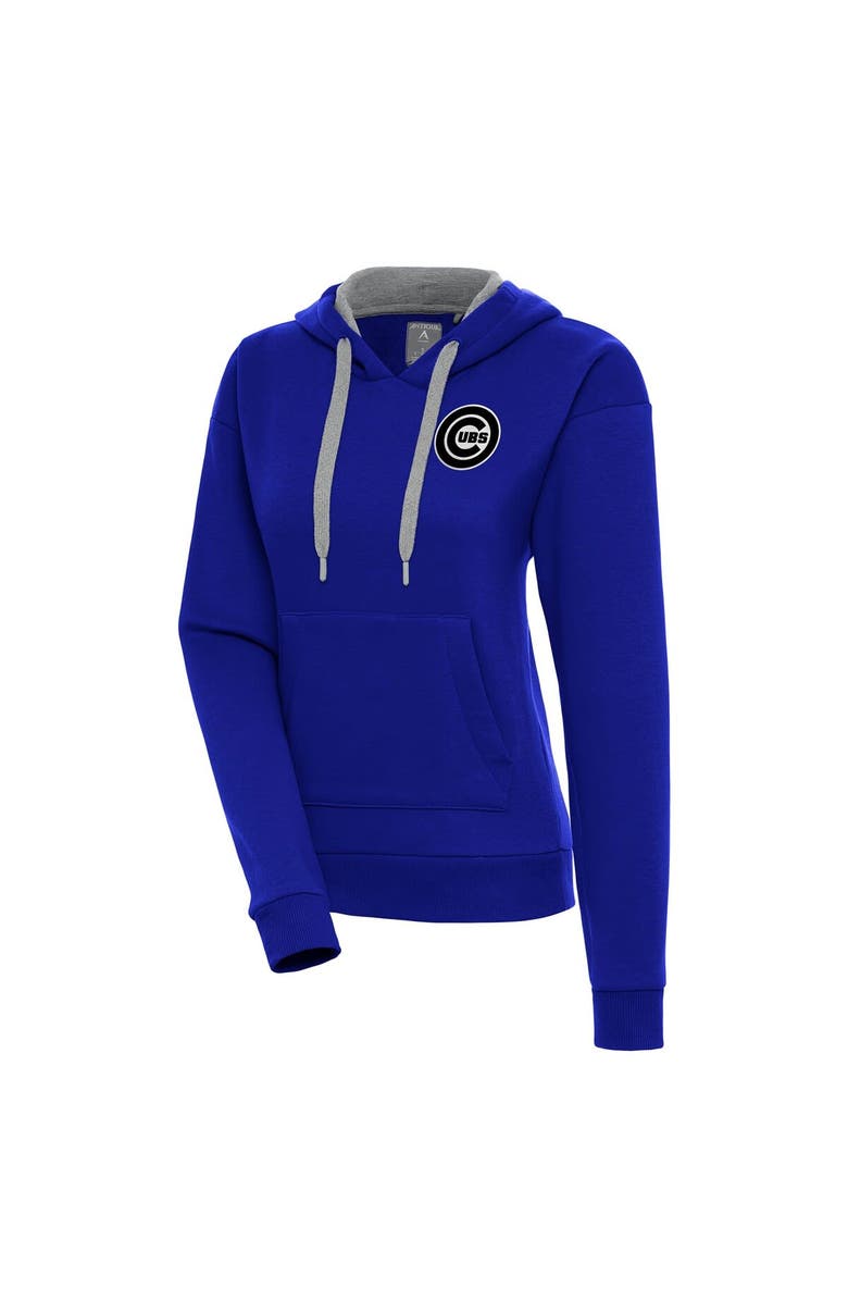 ANTIGUA Women's Antigua  Royal Chicago Cubs Brushed Metallic Victory Pullover Hoodie, Main, color, Royal