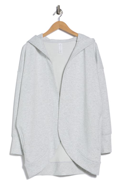 Yogalicious Side Pocket Open Front Fleece Hoodie In White