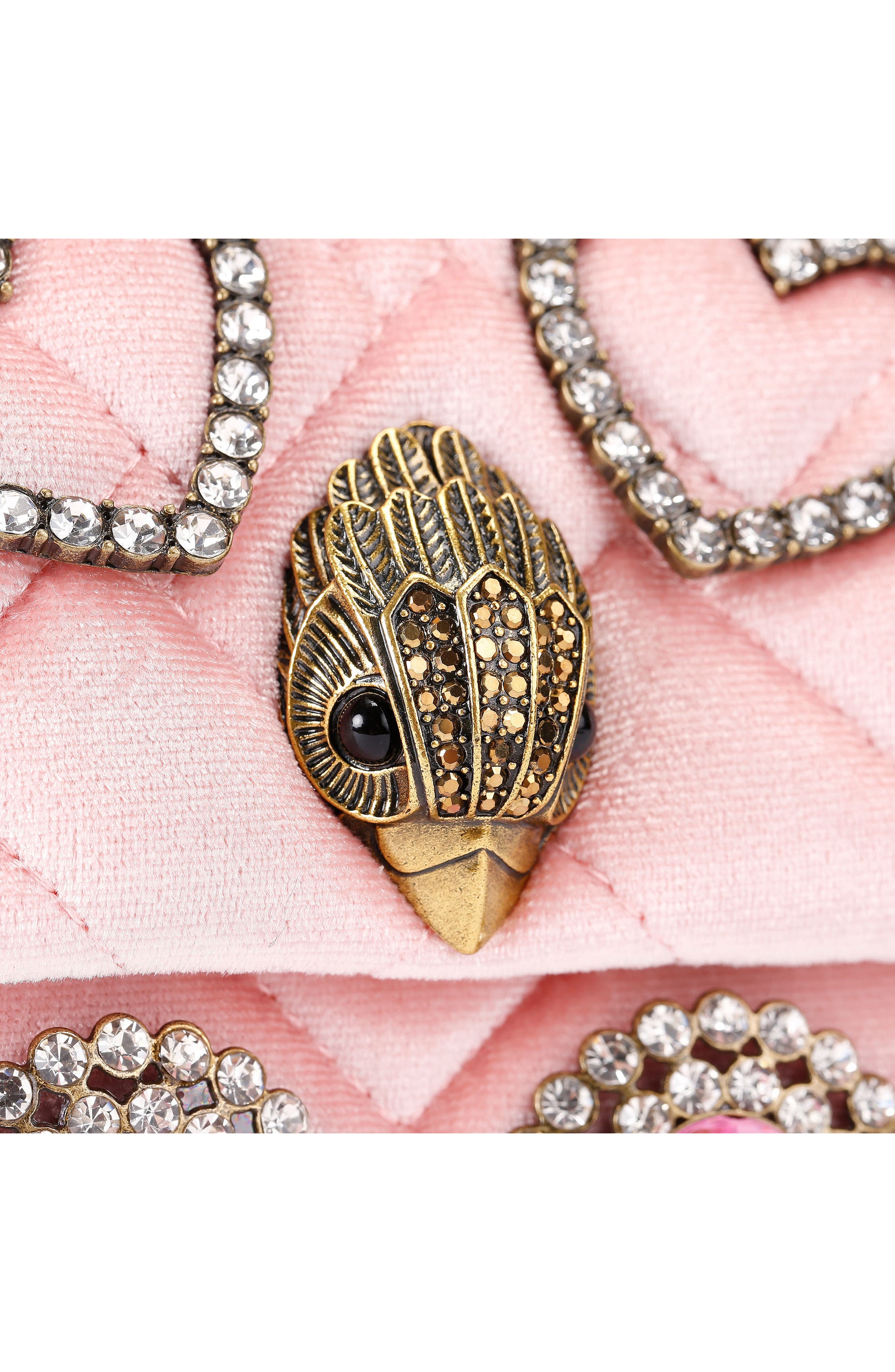 Kurt Geiger London Mini Kensington Velvet Crossbody Bag, Alternate, color, Light/ Pastel Pink