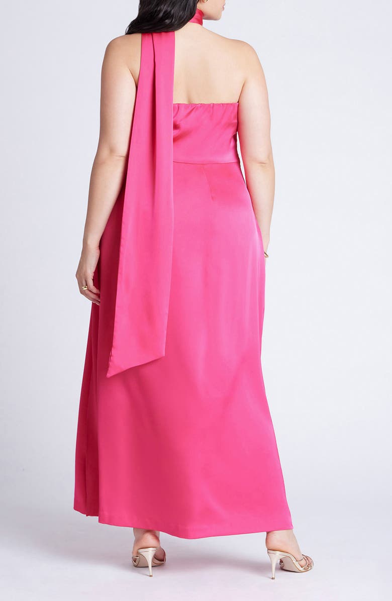 ELOQUII Scarf Neck Maxi Dress, Alternate, color, 