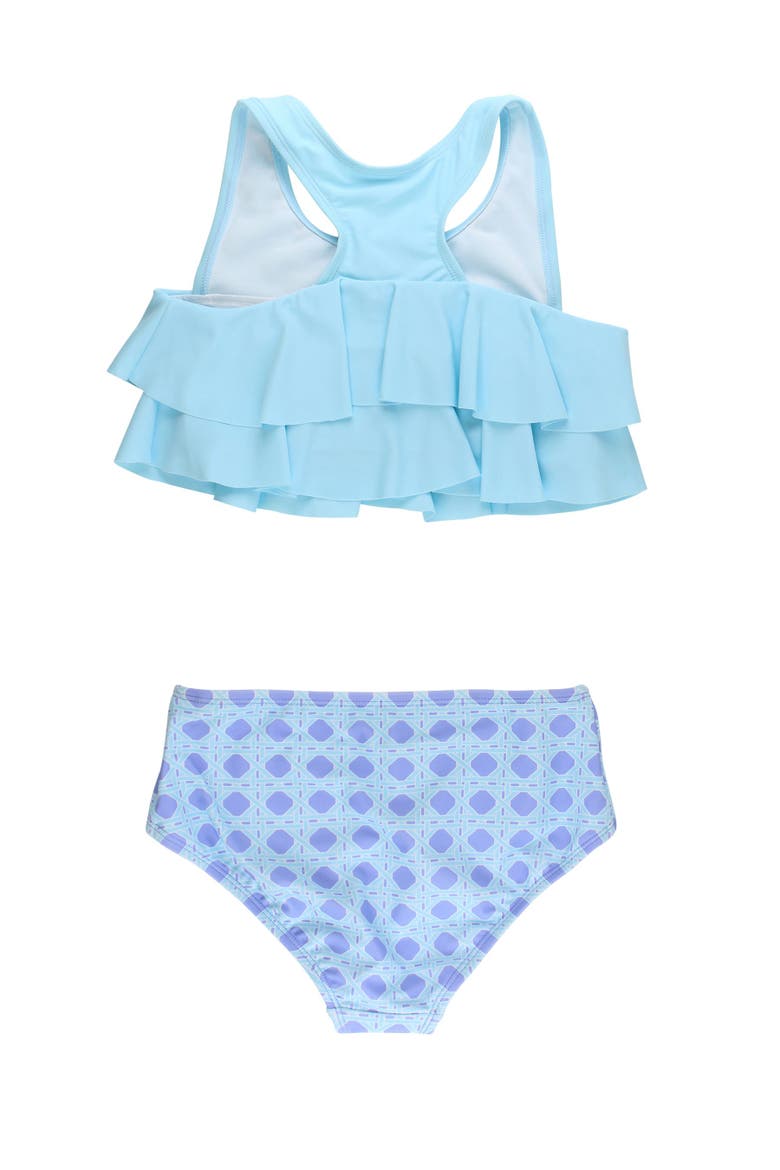 Flounce Bikini 2-Piece Swimsuit, Alternate, color, Periwinkle Blue Coastal Cane
