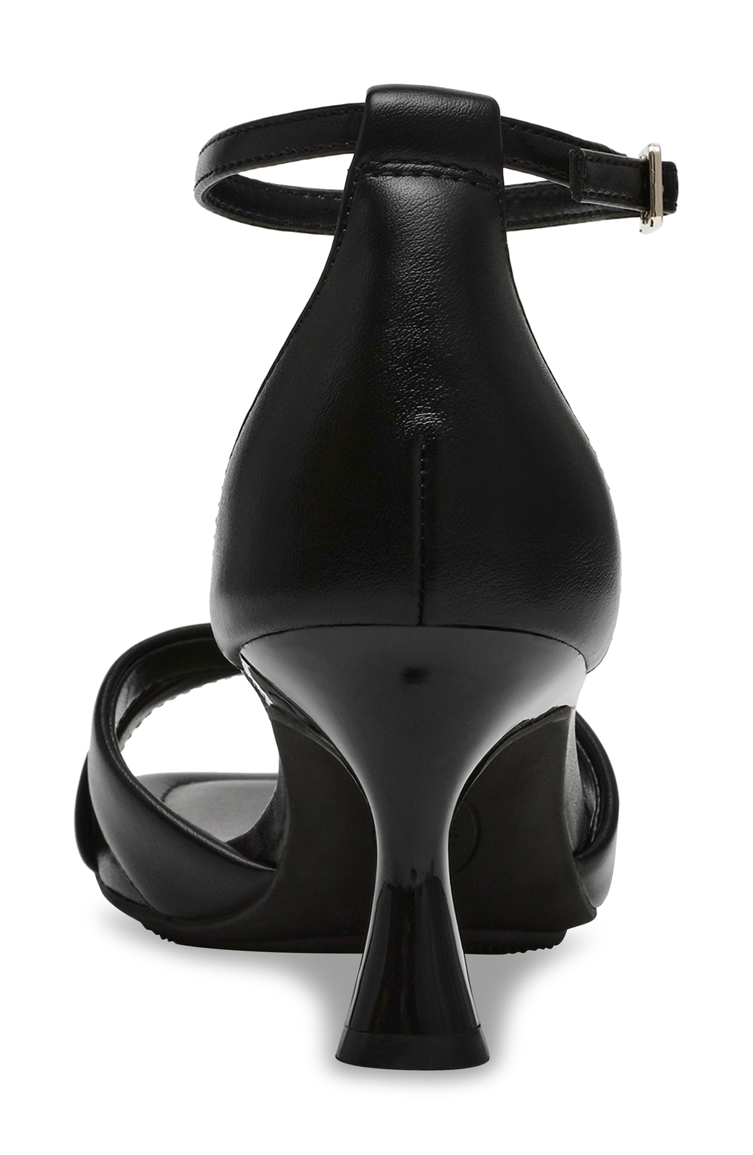 Anne Klein Joss Ankle Strap Kitten Heel Sandal, Alternate, color, Black Smooth