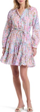 Robert Graham Sydney Paisley Long Sleeve Tiered Shirtdress