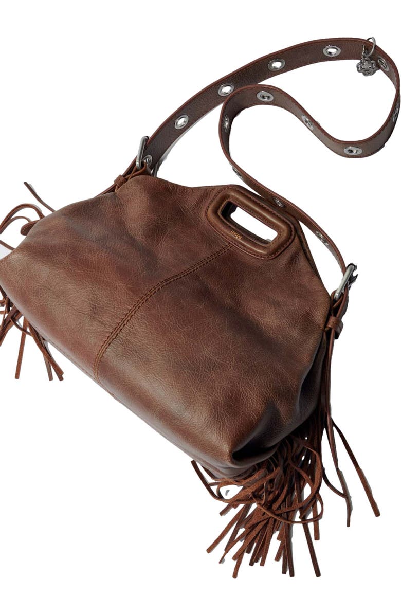maje Miss M bag in vintage leather, Alternate, color,