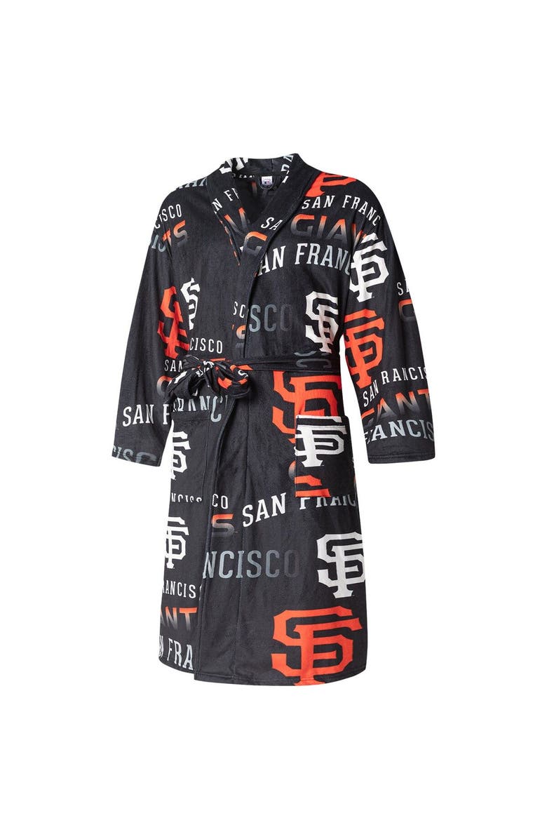 CONCEPTS SPORT Men's Concepts Sport Black San Francisco Giants Windfall Microfleece Allover Robe, Main, color, 