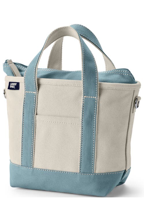 Lands' End Zip Top Canvas Tote Bag In Blue