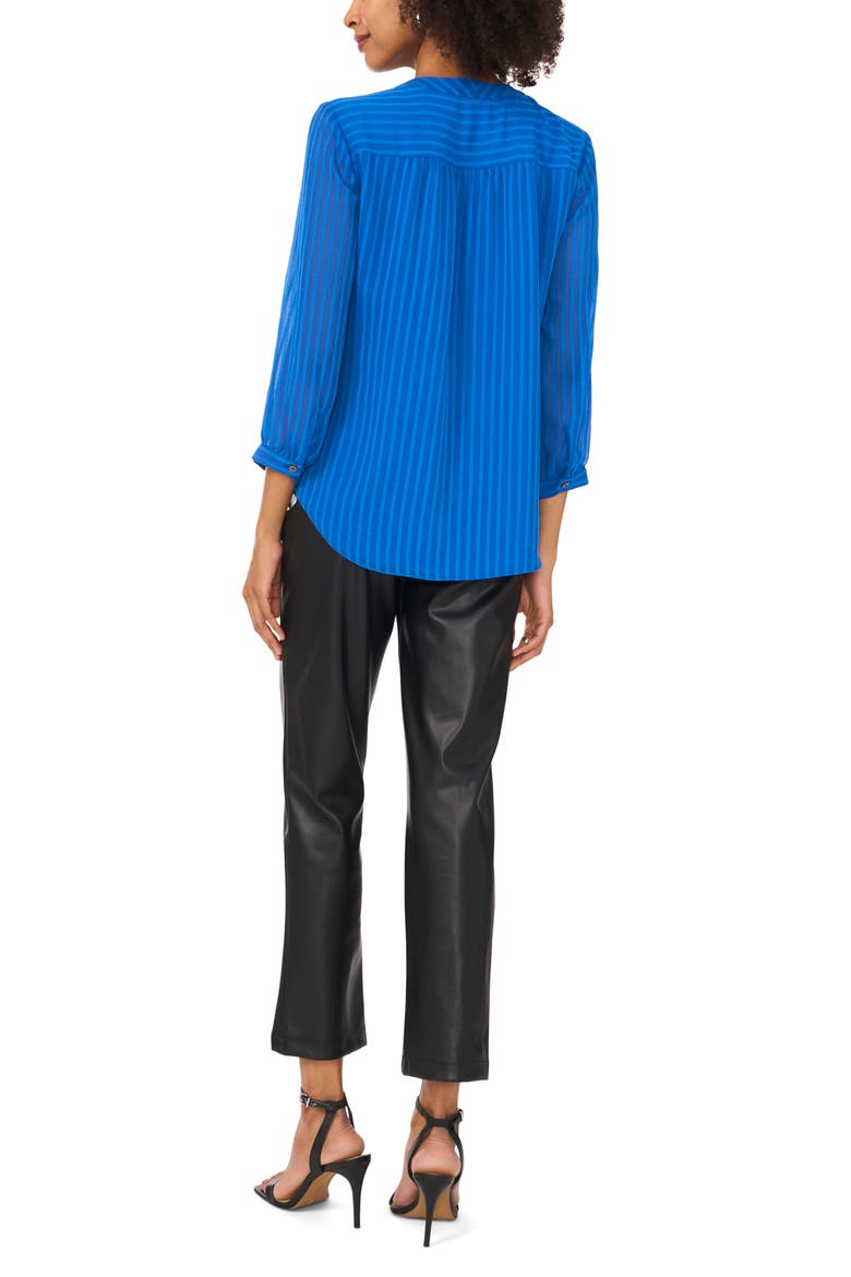 Tonal Stripe Popover Top, Alternate, color, ROYAL AZURE