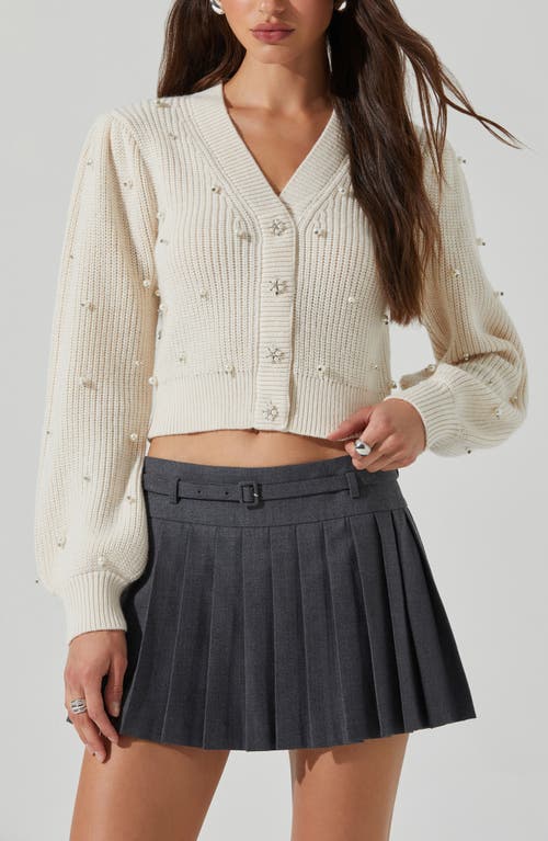 Astr The Label Delsie Embellished Cardigan In White