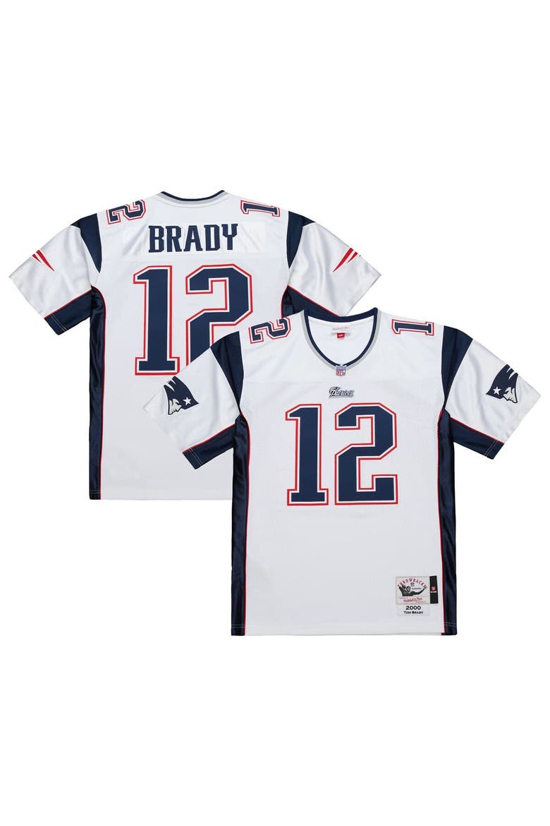 Men's Mitchell & Ness Tom Brady White New England Patriots 2000 Authentic Jersey, Main, color, White