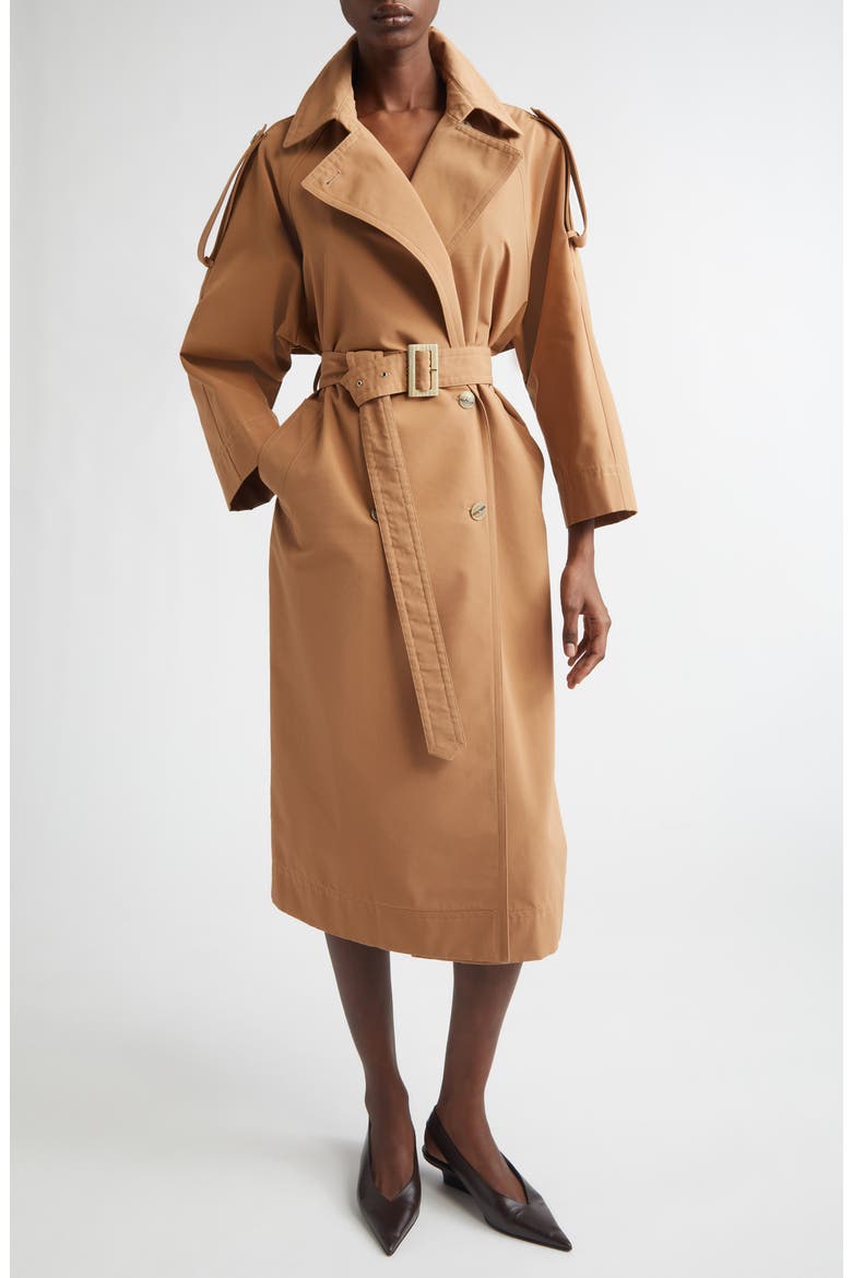 Belted Gabardine Trench Coat, Main, color, 2157 CAMEL
