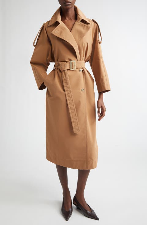 Belted Gabardine Trench Coat