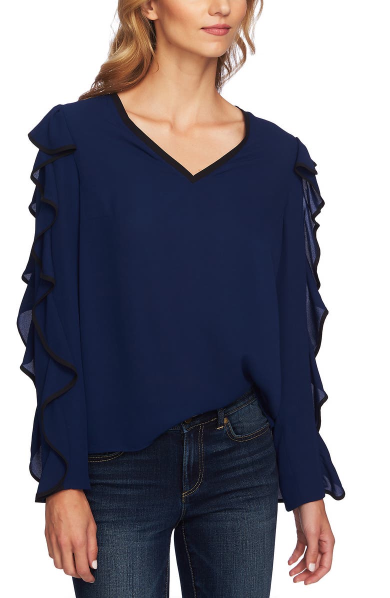 CeCe Ruffle Sleeve Top, Alternate, color, 