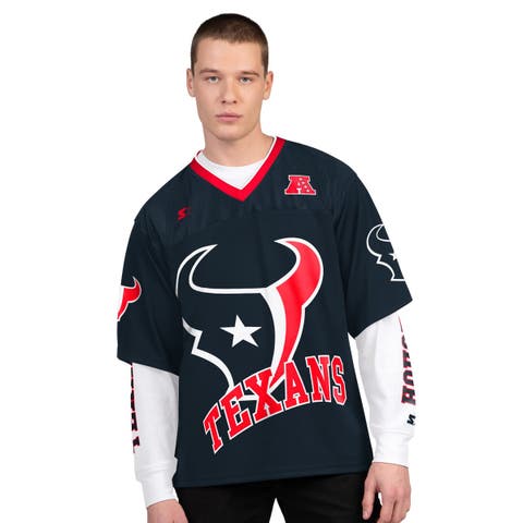 Men's Starter  Navy/White Houston Texans Short Sleeve & Long Sleeve T-Shirt Combo Pack
