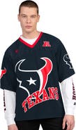 STARTER Men's Starter Navy/White Houston Texans Short Sleeve & Long Sleeve T-Shirt Combo Pack