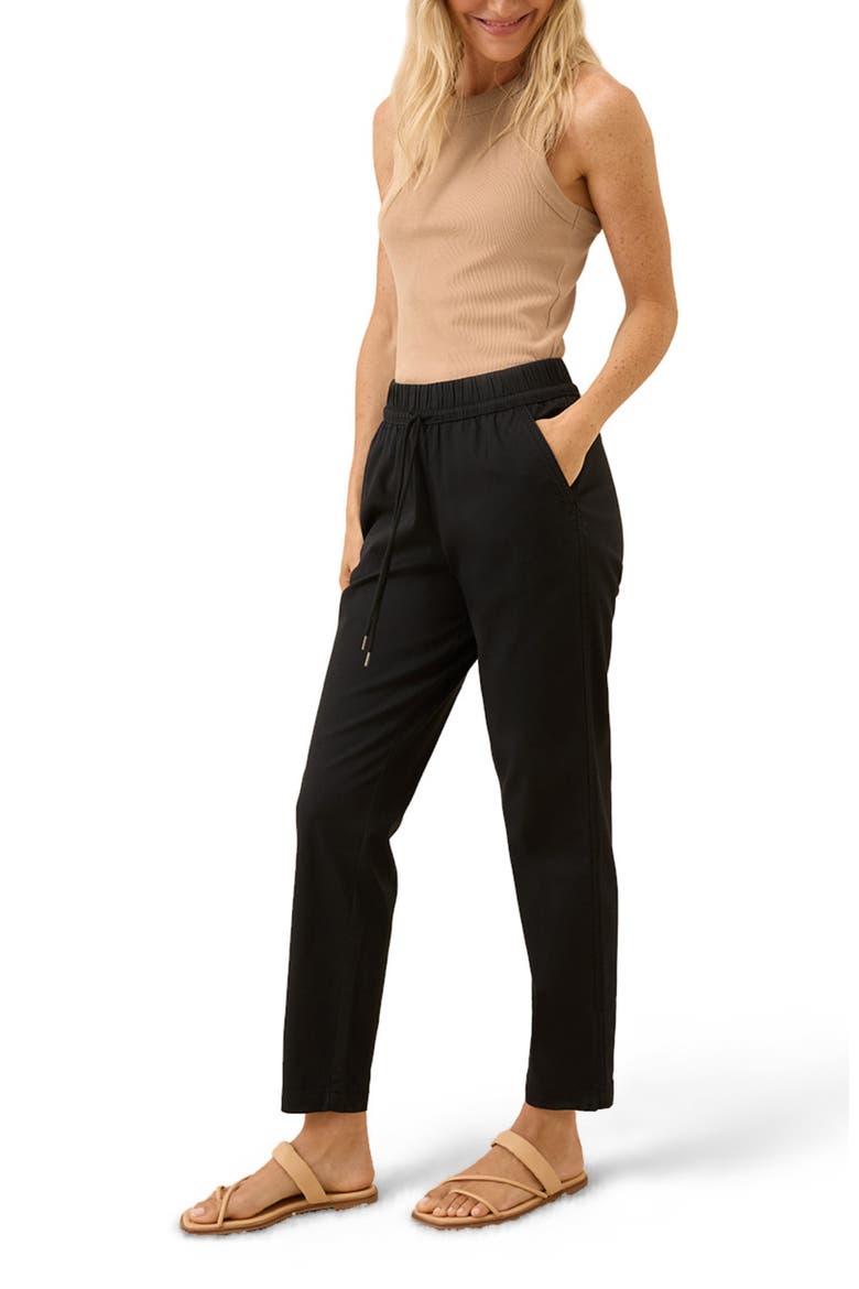 Organic Cotton Daily Twill Drawstring Pant, Alternate, color, Black