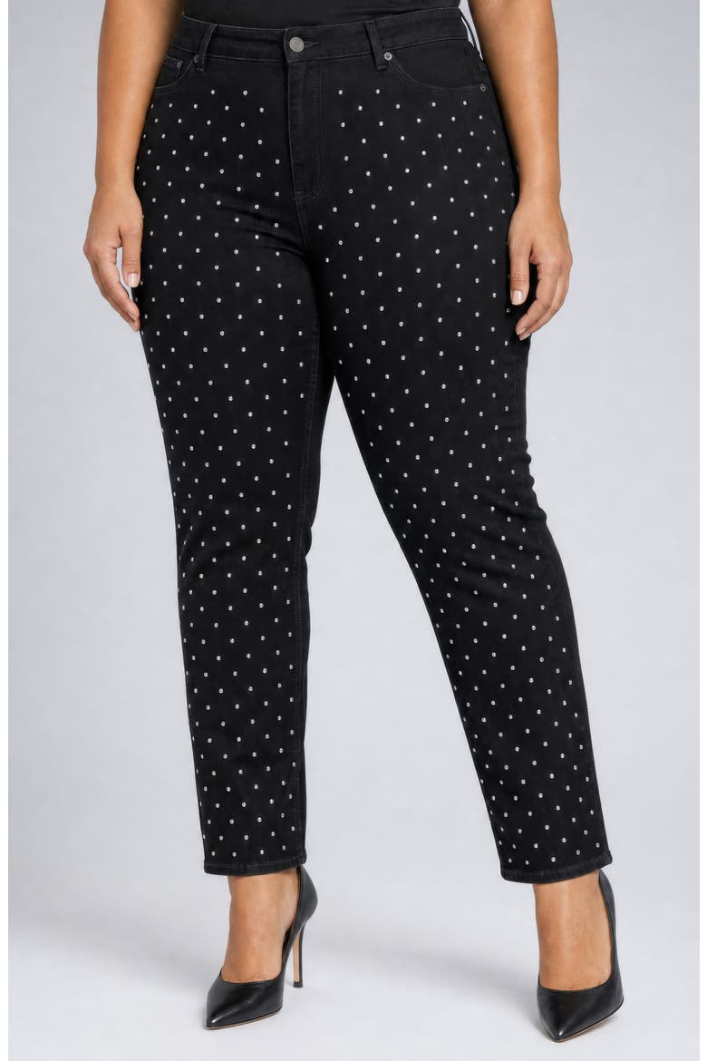 Sheri High Waist Slim Straight Leg Jeans, Main, color, BLACK RINSE