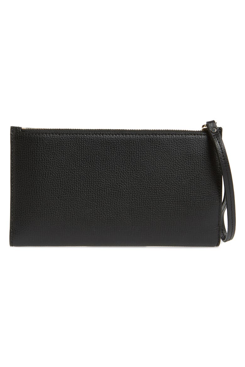 large sylvia leather wristlet, Alternate, color, BLACK