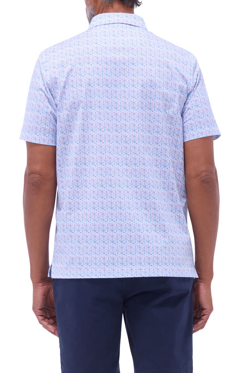 Bugatchi Victor OoohCotton<sup>®</sup> Geo Print Polo, Alternate, color, Pink