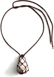 MANGO Shell Pendant Cord Necklace