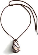 MANGO Shell Pendant Cord Necklace