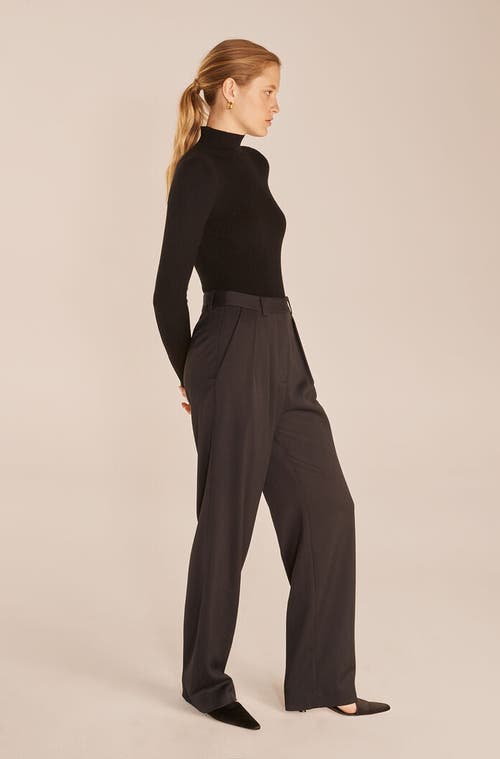 Rebecca Taylor Crewneck Bodysuit In Black