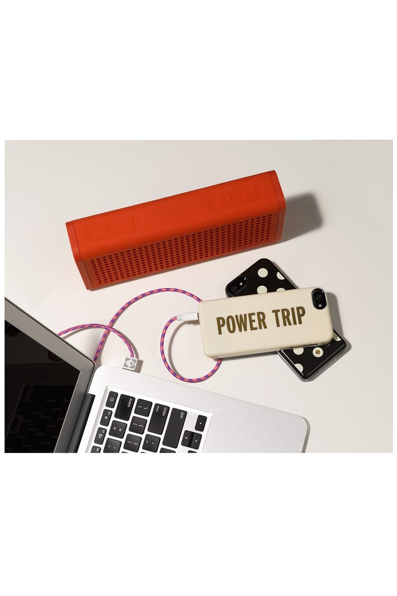 'power trip' iPhone 5 case & portable charger, Alternate, color, CREAM/ GOLD