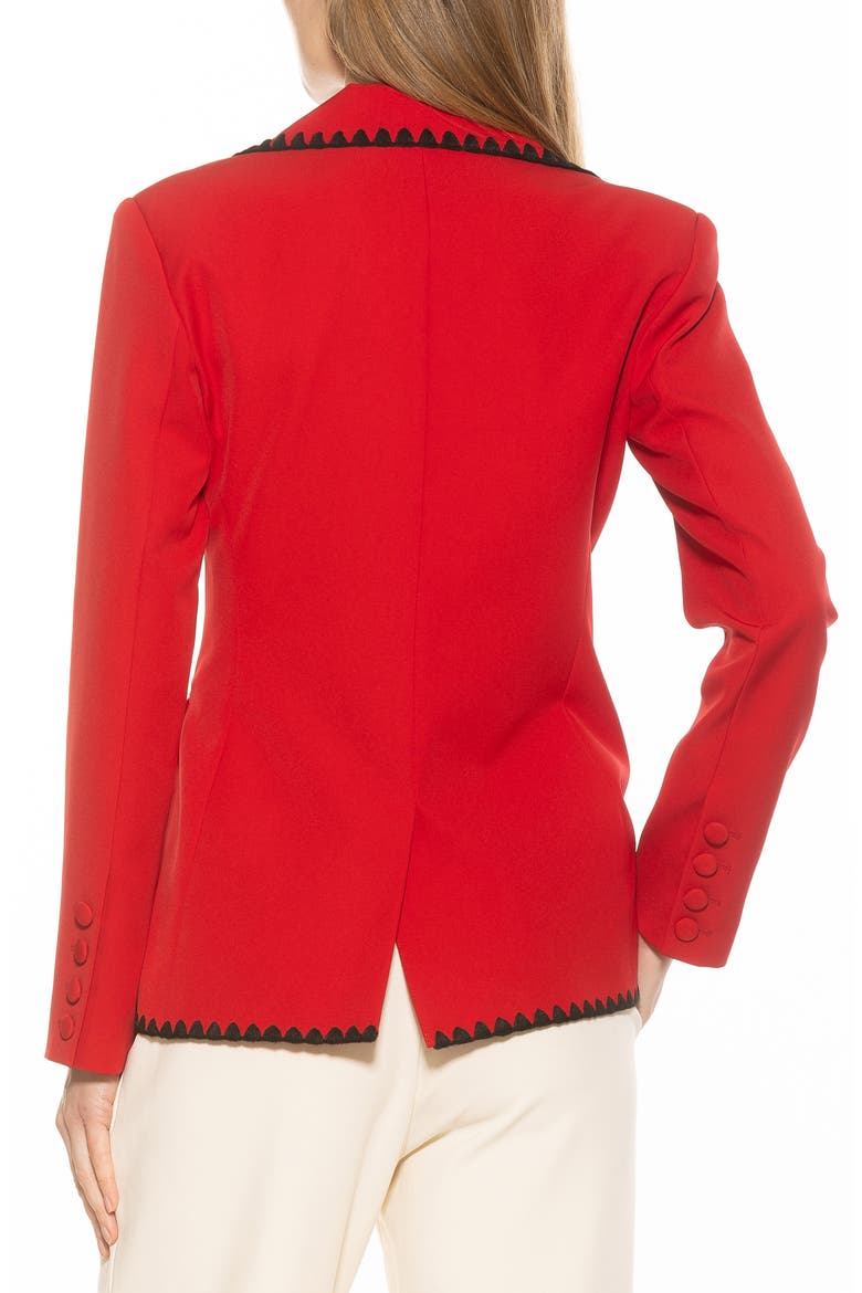 Contrast Embroidered Blazer, Alternate, color, RED