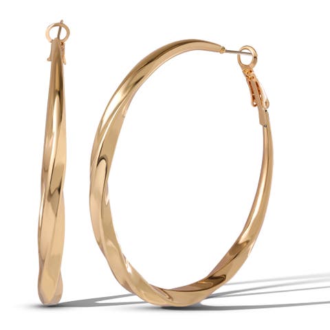 Twisted Gold Hoop Earrings