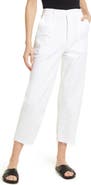 MOTHER The Patch Pocket Private High Waist Frayed Ankle Straight Leg Jeans
