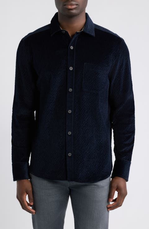 Cutler Solid Stretch Cotton Corduroy Button-Up Shirt