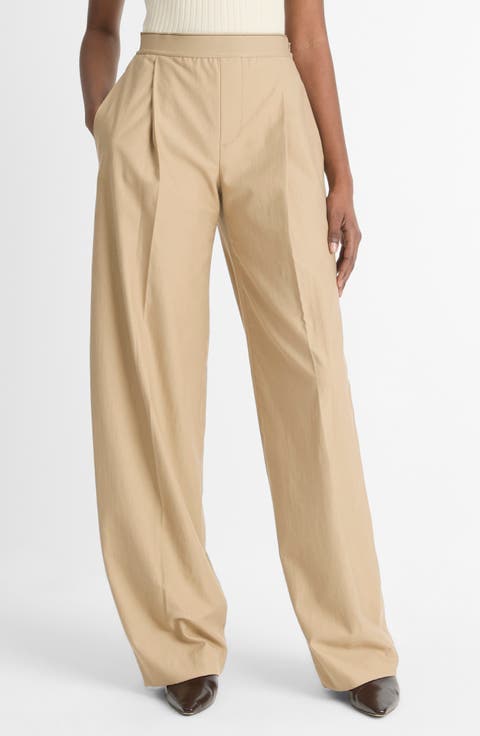 Pleated Elastic Waist Pants