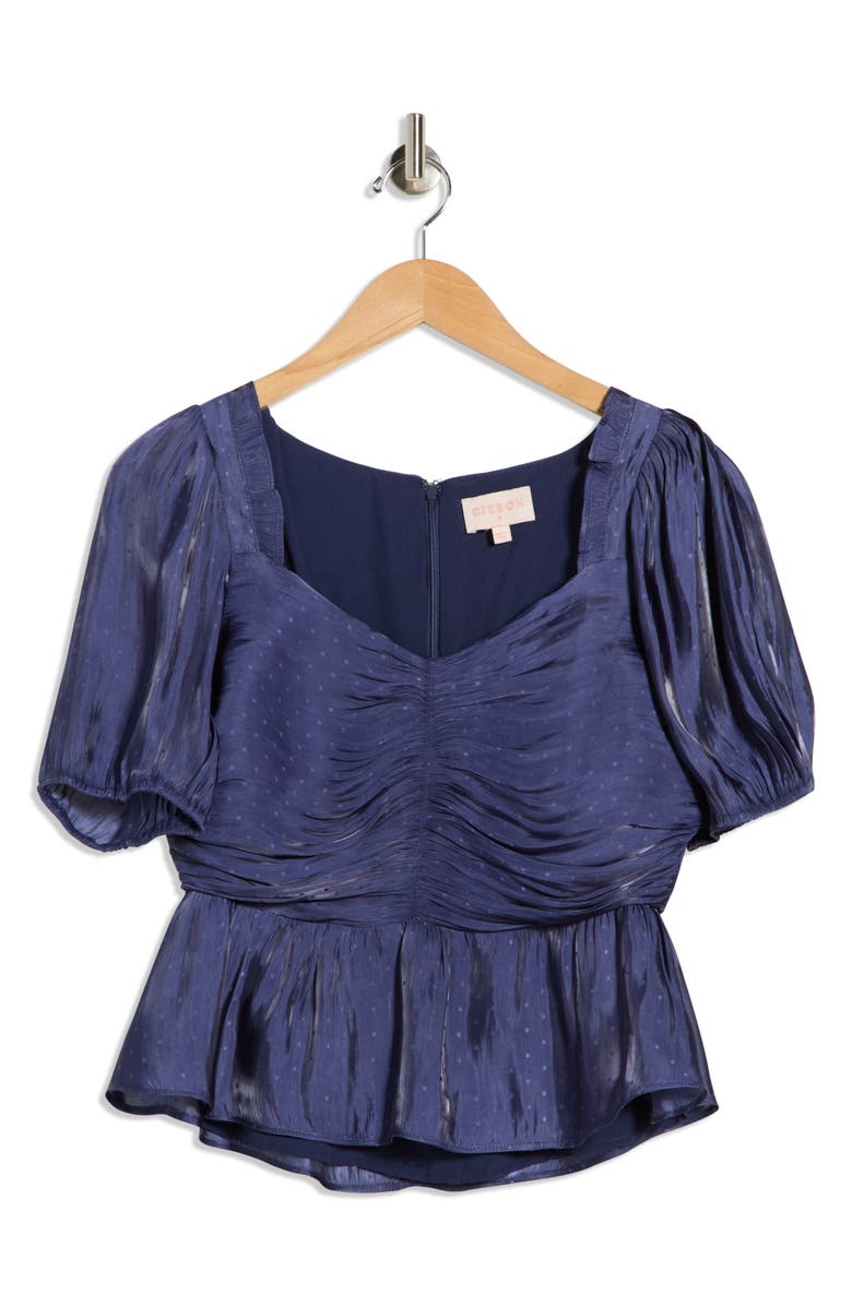 CIEBON Elivia Peplum Top, Alternate, color, Navy